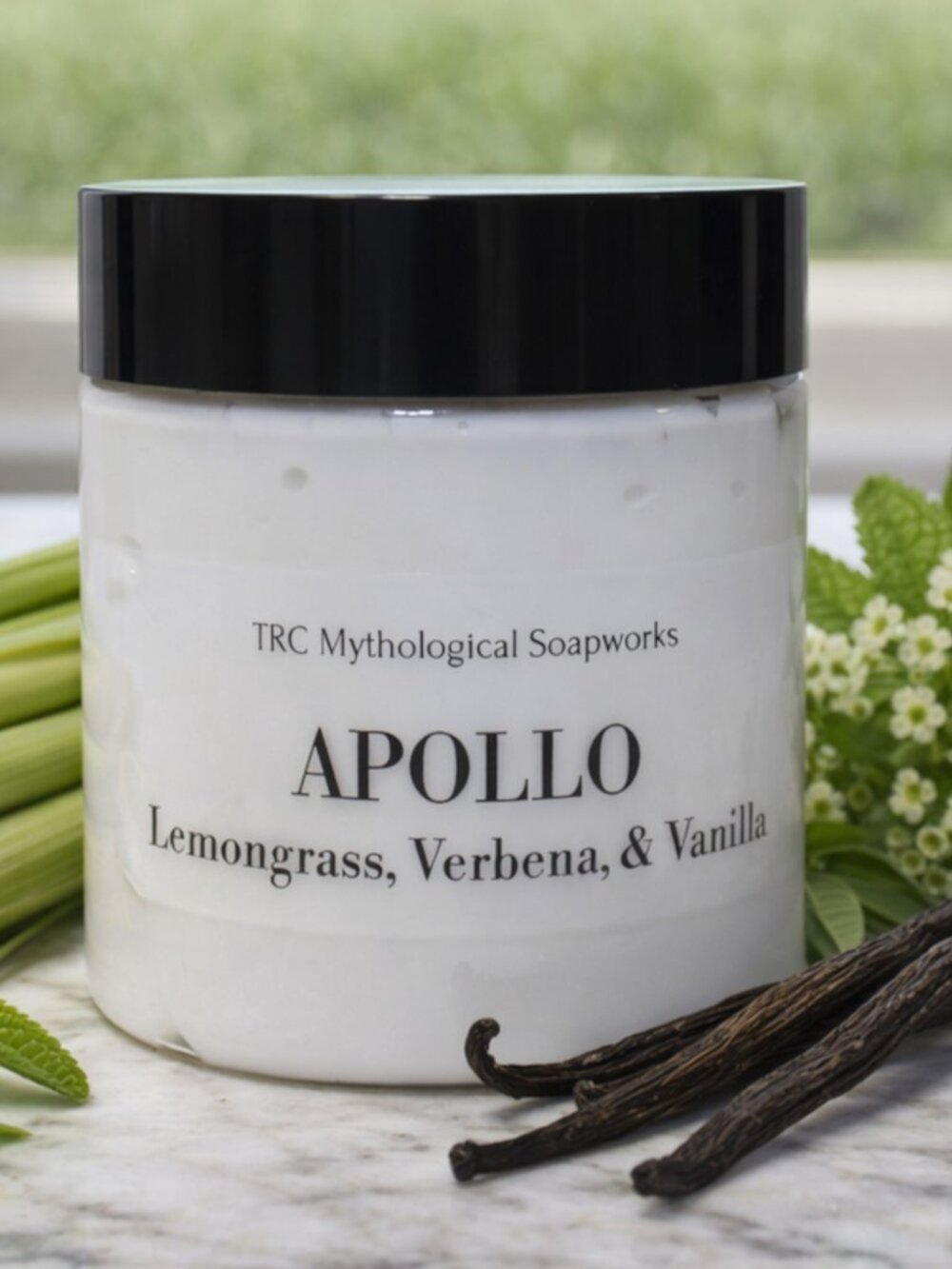 APOLLO Lemongrass & Vanilla Body Cream. Artisan Handmade Lotion.
